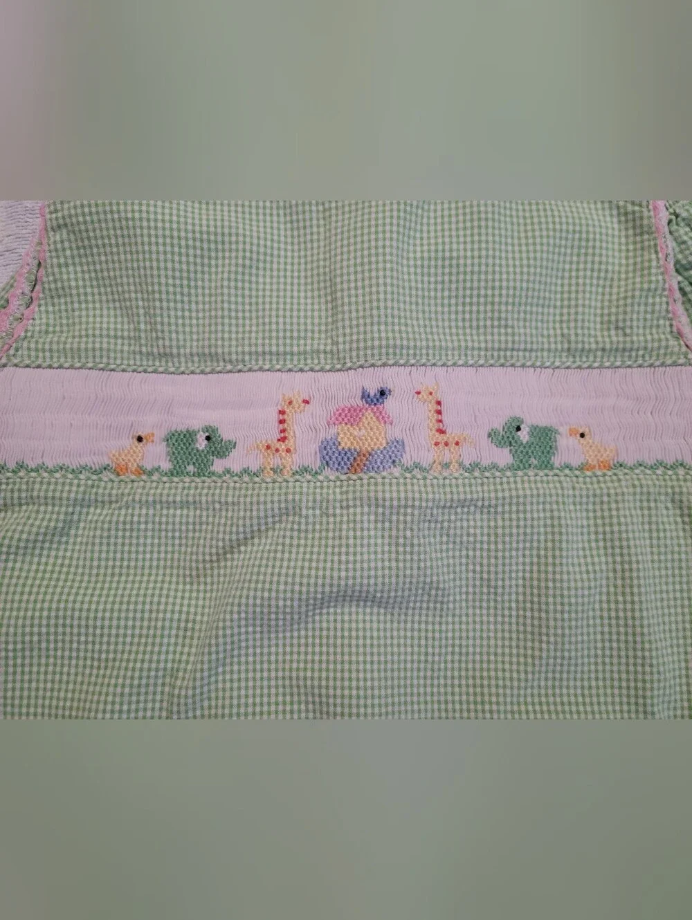 Vive la fete Noah's ark smocked short set sz 4